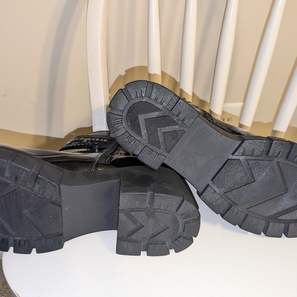 Torrid Glossy Black Combat Boots - Picture 4 of 6